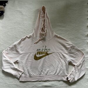 Women’s NIKE hooded sweatshirt - light pink with gold and silver - size small